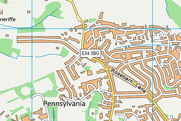EX4 5BG map - OS VectorMap District (Ordnance Survey)