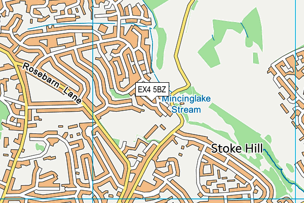 EX4 5BZ map - OS VectorMap District (Ordnance Survey)