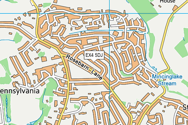 EX4 5DJ map - OS VectorMap District (Ordnance Survey)