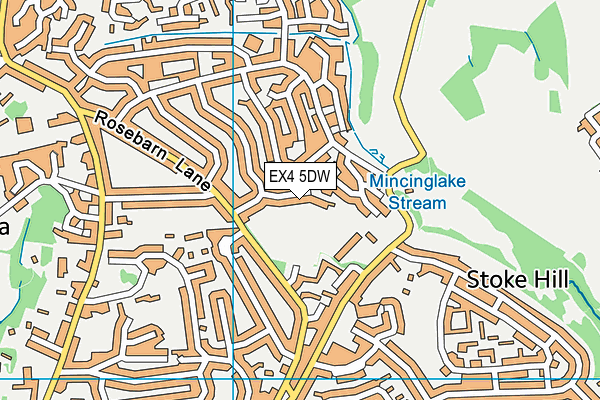 EX4 5DW map - OS VectorMap District (Ordnance Survey)