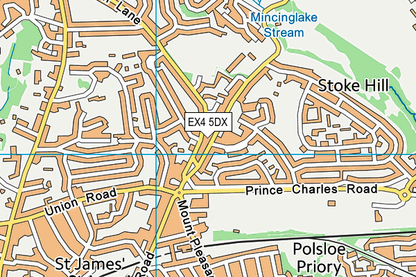 EX4 5DX map - OS VectorMap District (Ordnance Survey)