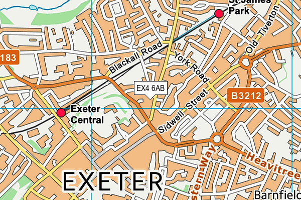 EX4 6AB map - OS VectorMap District (Ordnance Survey)