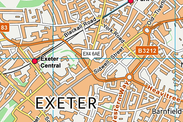 EX4 6AE map - OS VectorMap District (Ordnance Survey)
