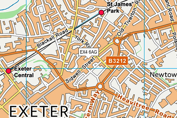 EX4 6AG map - OS VectorMap District (Ordnance Survey)