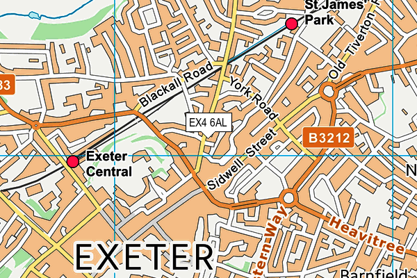 EX4 6AL map - OS VectorMap District (Ordnance Survey)