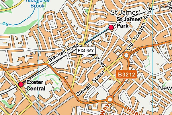 EX4 6AY map - OS VectorMap District (Ordnance Survey)