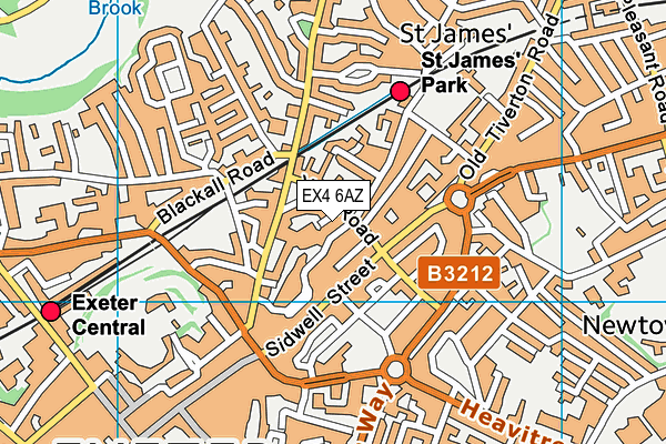 EX4 6AZ map - OS VectorMap District (Ordnance Survey)