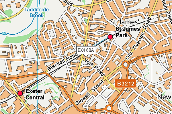 EX4 6BA map - OS VectorMap District (Ordnance Survey)