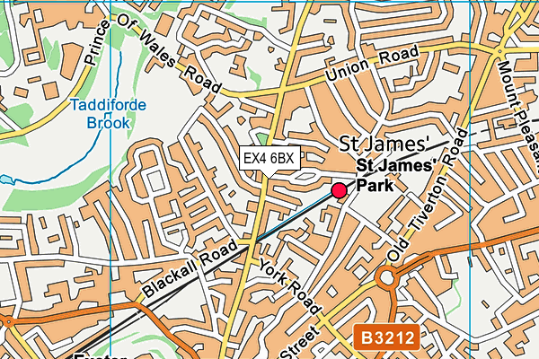 EX4 6BX map - OS VectorMap District (Ordnance Survey)