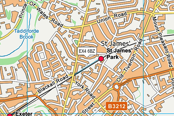 EX4 6BZ map - OS VectorMap District (Ordnance Survey)