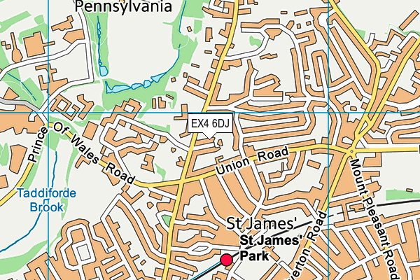 EX4 6DJ map - OS VectorMap District (Ordnance Survey)