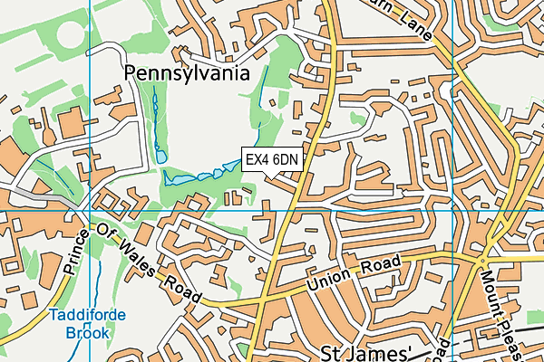 EX4 6DN map - OS VectorMap District (Ordnance Survey)