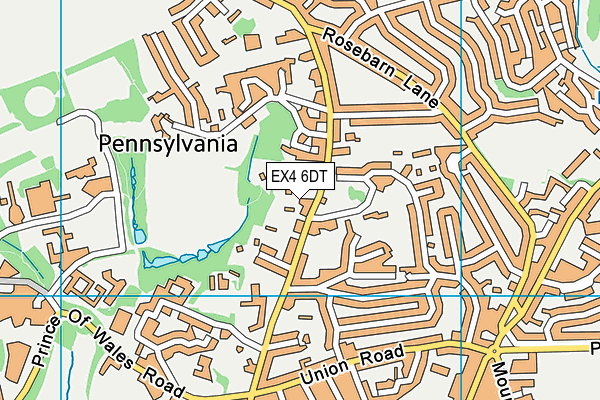 EX4 6DT map - OS VectorMap District (Ordnance Survey)