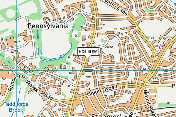 EX4 6DW map - OS VectorMap District (Ordnance Survey)