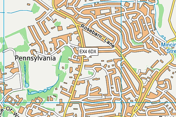 EX4 6DX map - OS VectorMap District (Ordnance Survey)