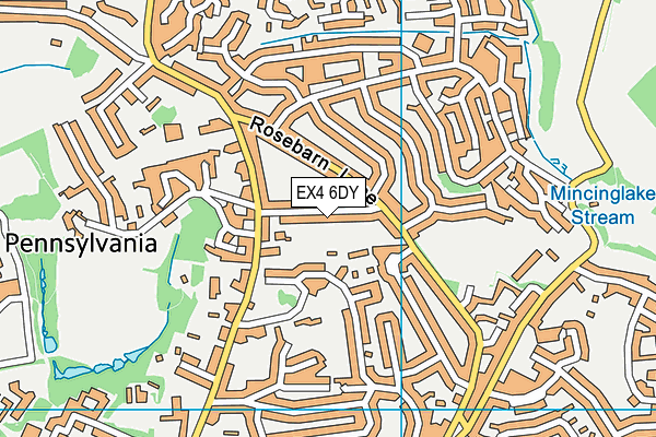 EX4 6DY map - OS VectorMap District (Ordnance Survey)