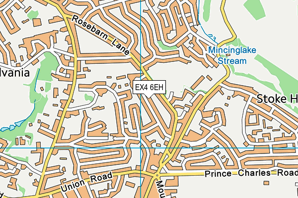EX4 6EH map - OS VectorMap District (Ordnance Survey)