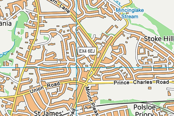 EX4 6EJ map - OS VectorMap District (Ordnance Survey)