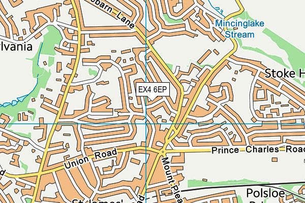 EX4 6EP map - OS VectorMap District (Ordnance Survey)
