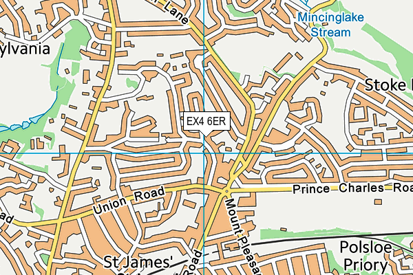 EX4 6ER map - OS VectorMap District (Ordnance Survey)