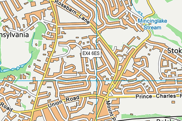 EX4 6ES map - OS VectorMap District (Ordnance Survey)