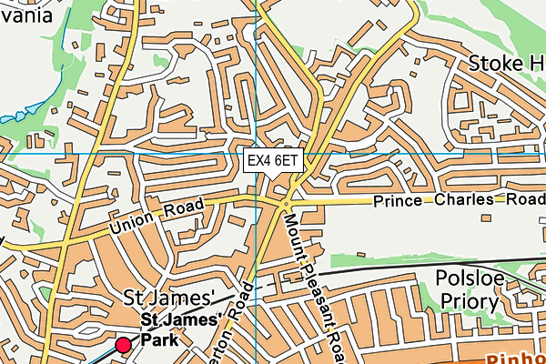 EX4 6ET map - OS VectorMap District (Ordnance Survey)
