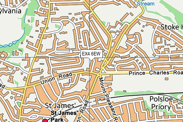 EX4 6EW map - OS VectorMap District (Ordnance Survey)