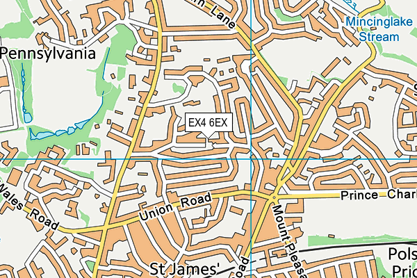 EX4 6EX map - OS VectorMap District (Ordnance Survey)