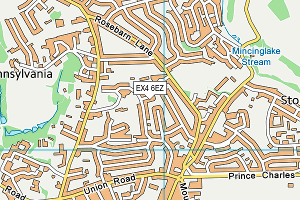 EX4 6EZ map - OS VectorMap District (Ordnance Survey)
