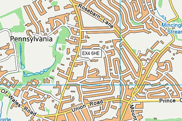 EX4 6HE map - OS VectorMap District (Ordnance Survey)