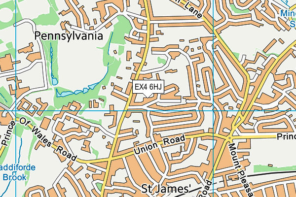 EX4 6HJ map - OS VectorMap District (Ordnance Survey)