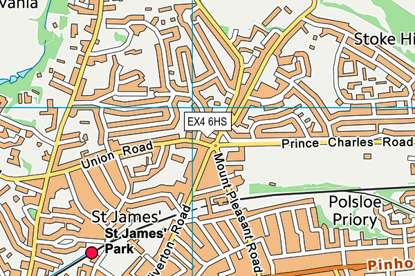 EX4 6HS map - OS VectorMap District (Ordnance Survey)