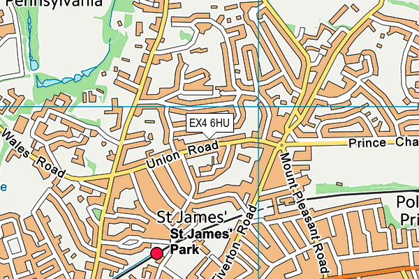 EX4 6HU map - OS VectorMap District (Ordnance Survey)