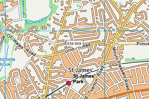 EX4 6HX map - OS VectorMap District (Ordnance Survey)