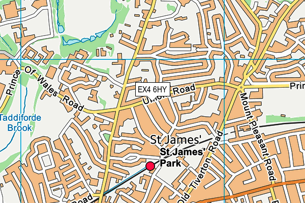 EX4 6HY map - OS VectorMap District (Ordnance Survey)