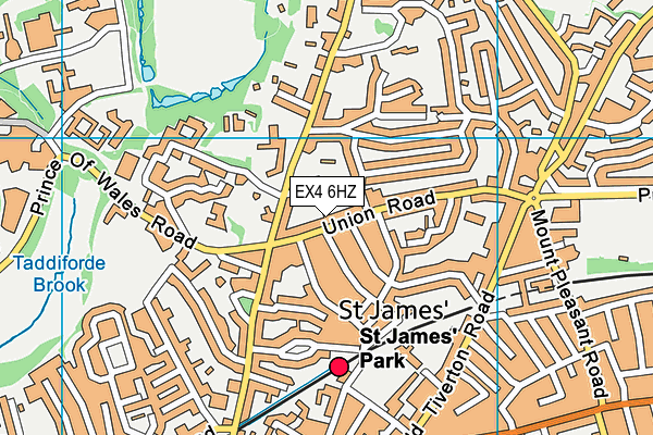 EX4 6HZ map - OS VectorMap District (Ordnance Survey)