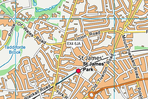 EX4 6JA map - OS VectorMap District (Ordnance Survey)