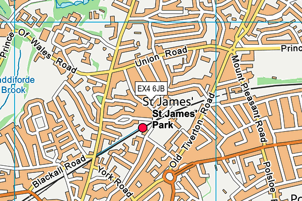 EX4 6JB map - OS VectorMap District (Ordnance Survey)