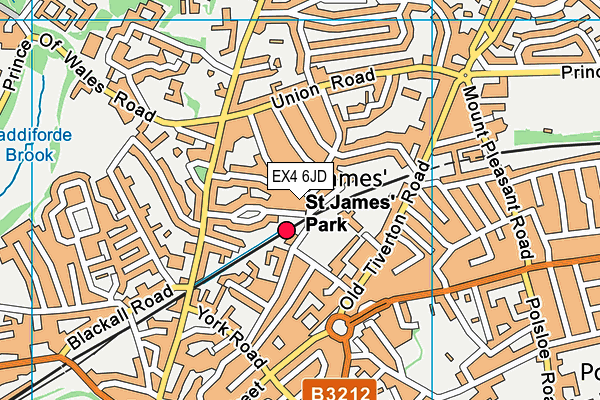 EX4 6JD map - OS VectorMap District (Ordnance Survey)