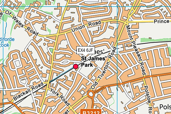 EX4 6JF map - OS VectorMap District (Ordnance Survey)