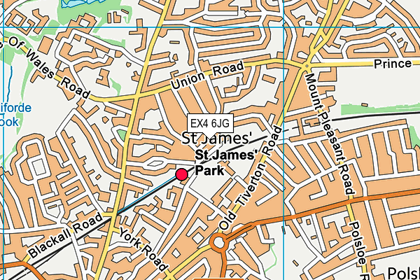 EX4 6JG map - OS VectorMap District (Ordnance Survey)