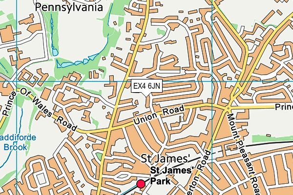 EX4 6JN map - OS VectorMap District (Ordnance Survey)
