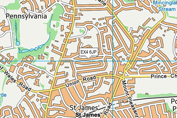 EX4 6JP map - OS VectorMap District (Ordnance Survey)