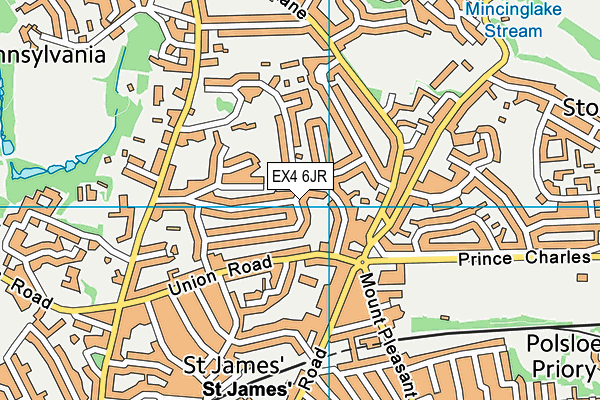 EX4 6JR map - OS VectorMap District (Ordnance Survey)