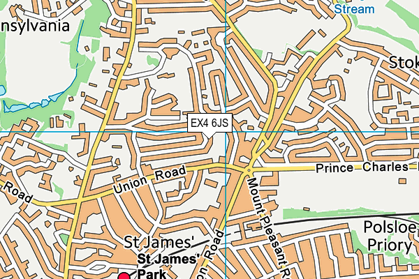 EX4 6JS map - OS VectorMap District (Ordnance Survey)