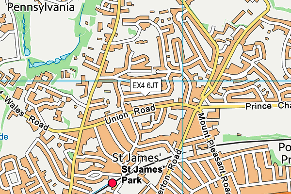 EX4 6JT map - OS VectorMap District (Ordnance Survey)