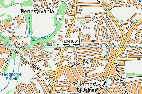 EX4 6JW map - OS VectorMap District (Ordnance Survey)