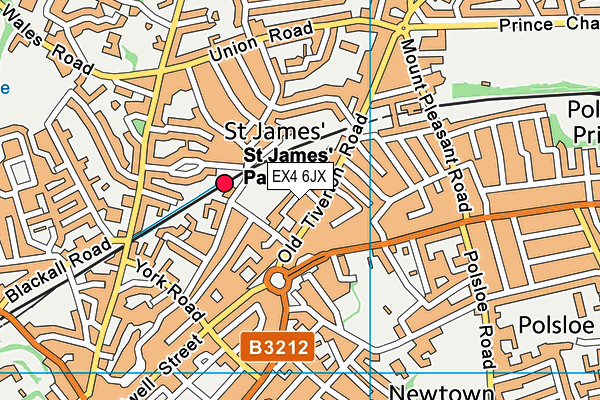 EX4 6JX map - OS VectorMap District (Ordnance Survey)