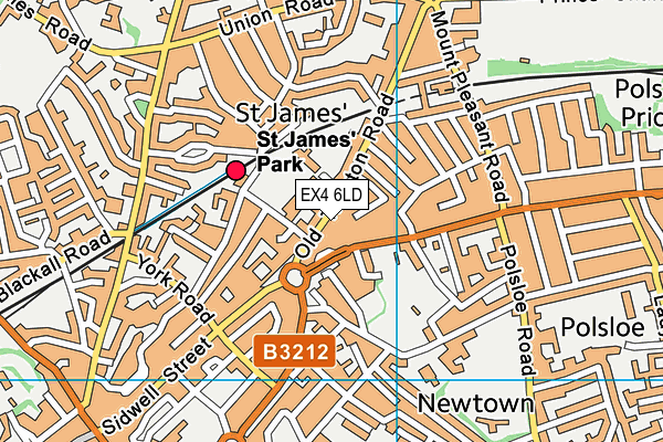 EX4 6LD map - OS VectorMap District (Ordnance Survey)