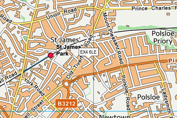 EX4 6LE map - OS VectorMap District (Ordnance Survey)